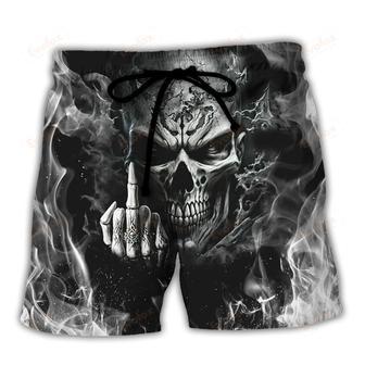 Skull Warning I'm An AXX If You Don't Want Your Feelings Hurt Back Off Beach Short | Newhawaiianshirts CA