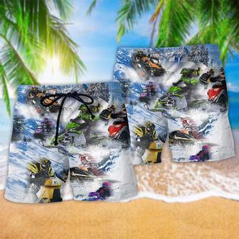 Sleigh And Snow Mountain Beach Short | Newhawaiianshirts AU