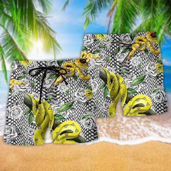 Snake Animals Awesome Snake Leaf Beach Short | Newhawaiianshirts UK