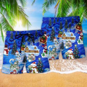 Snowman Chilling With My Snowmies Beach Short | Newhawaiianshirts AU