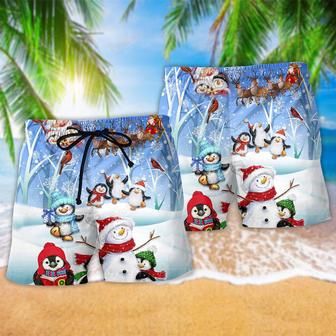 Snowman Wishing You A Little Cuteness Christmas Beach Short | Newhawaiianshirts