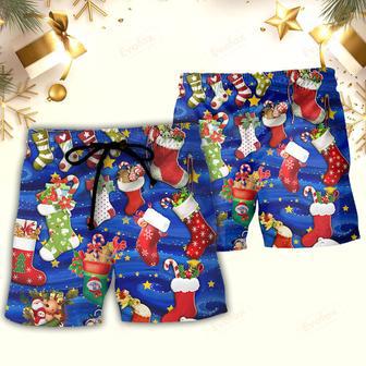 Socks Christmas Tree Merry Xmas Seasons Of Joy Beach Short | Newhawaiianshirts