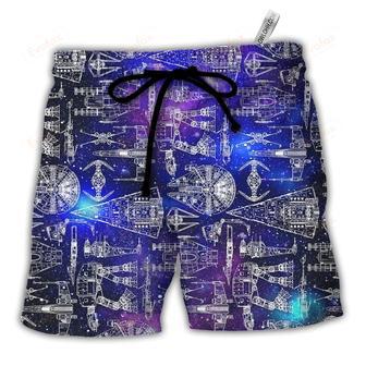 SPACE SHIPS GALAXY Beach Short | Newhawaiianshirts AU