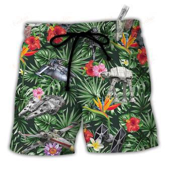 Space Ships Tropical Forest Beach Short | Newhawaiianshirts AU