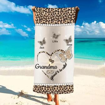 Sparkling Grandma Heart Butterfly Personalized Beach Towels Summer | Newhawaiianshirts