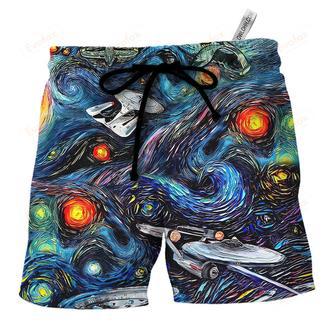 Starry Night Fantaxy Ships - Beach Short | Newhawaiianshirts AU