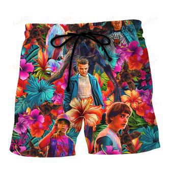 Stranger Things Synthwave Tropical Summer Special Beach Short | Newhawaiianshirts CA