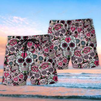 Sugar Skull Amazing Cool Mix Beach Short | Newhawaiianshirts CA