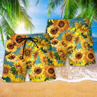 Sunflower Is Peace Life Yellow Color Beach Short | Newhawaiianshirts AU