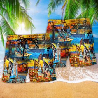 Sunset At The Oil Field Beach Short | Newhawaiianshirts DE