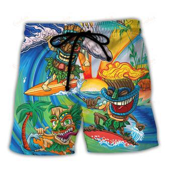 Surfing Funny Funny Tiki Show Me Your Tikis Surfing Lovers Beach Short | Newhawaiianshirts UK