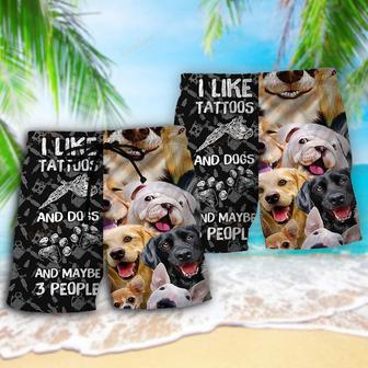 Tattoo I Like Tattoos And Dogs Beach Short | Newhawaiianshirts AU