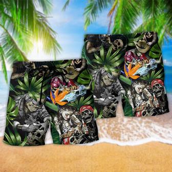 Tattoo Skull Style With Girl Beach Short | Newhawaiianshirts AU