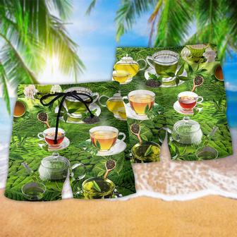 Tea Enjoy Beautiful Fresh Green Tea Hill Beach Short | Newhawaiianshirts UK