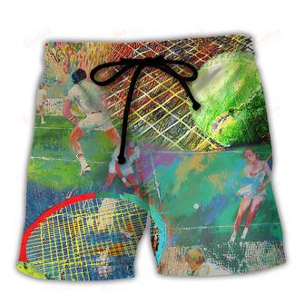 Tennis Colorful Art Style Beach Short | Newhawaiianshirts CA