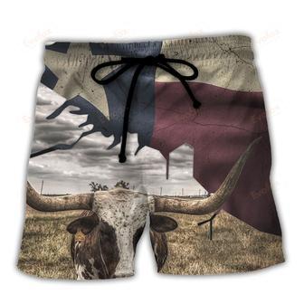 Texas Peace Life Cows Style Beach Short | Newhawaiianshirts CA