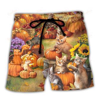 Thanksgiving Cat Wish You Happy Thanksgiving Beach Short | Newhawaiianshirts AU