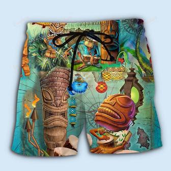 The Tiki Bar Is Open Tiki Basic Beach Short | Newhawaiianshirts CA