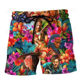 The Walking Dead Synthwave Tropical Summer Special Beach Short | Newhawaiianshirts DE