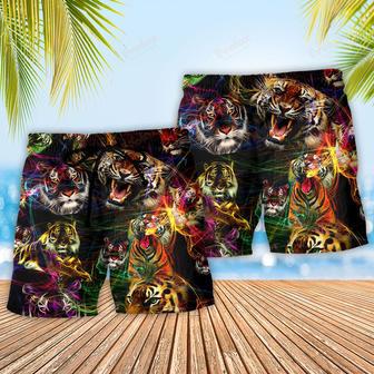 Tiger Animals Amazing Tiger Neon Beach Short | Newhawaiianshirts CA