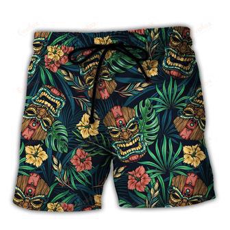 Tiki Hawaii Tropical Leaf Style Beach Short | Newhawaiianshirts