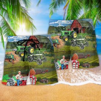 Tractor Keep Calm And Drive A Tractor Farm Beach Short | Newhawaiianshirts CA