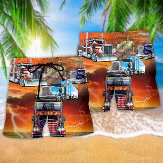 Truck Driver Jesus Bless Beach Short | Newhawaiianshirts AU