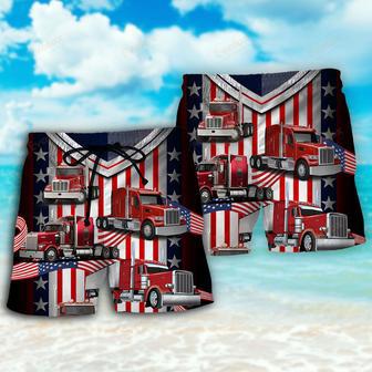 Truck USA Flag Trucker Beach Short | Newhawaiianshirts AU