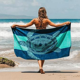 Turtle Design Beach Towels Women Kids Tropical Blue Unique Style | Newhawaiianshirts AU