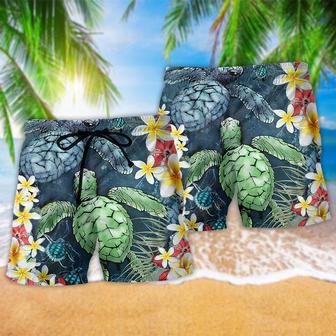 Turtle Love Flowers So Pretty Beach Short | Newhawaiianshirts UK