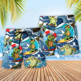 Turtle Surf Happy Style Funny Beach Short | Newhawaiianshirts CA