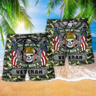 Veteran Feel Safe At Night Sleep With A Veteran Beach Short | Newhawaiianshirts