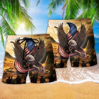 Veteran Honor The Fallen America Eagle Beach Short | Newhawaiianshirts DE