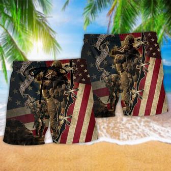 Veteran Proud Memories Flag Beach Short | Newhawaiianshirts DE