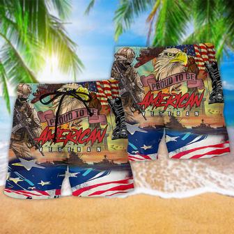 Veteran Proud To Be An American Beach Short | Newhawaiianshirts UK