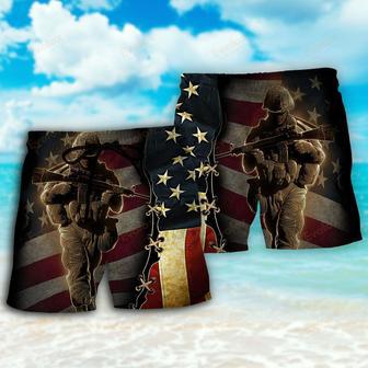 Veteran US Flag America Beach Short | Newhawaiianshirts AU