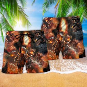 Viking Dog Amazing Cerberus Greek Mythology Beach Short | Newhawaiianshirts AU