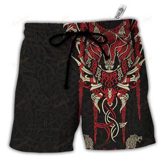 Viking Fenrir Wolf Head Norse Celtic Beach Short | Newhawaiianshirts UK