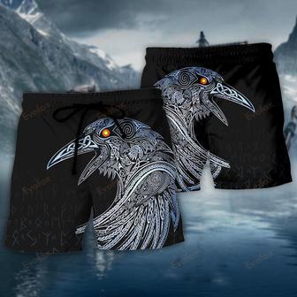 Viking Huginn And Muninn Birds Norse Beach Short | Newhawaiianshirts AU