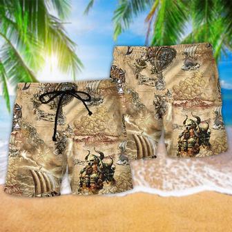 Viking Map War Style Beach Short | Newhawaiianshirts DE