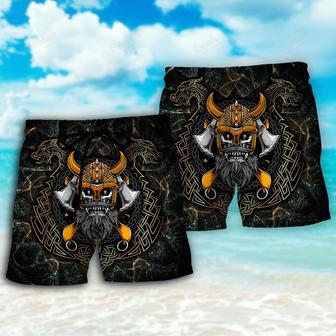 Viking Skull King Darkness Beach Short | Newhawaiianshirts UK