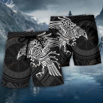 Viking Valhalla The Ravens Beach Short | Newhawaiianshirts DE