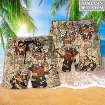 Viking Victory Life Style With Beer Personalized Beach Short | Newhawaiianshirts AU