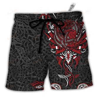 Viking War Raven Life Style Beach Short | Newhawaiianshirts DE