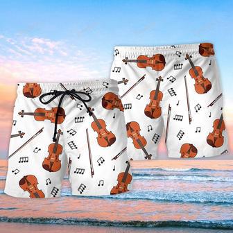 Violin Basic Music Notes Beach Short | Newhawaiianshirts UK