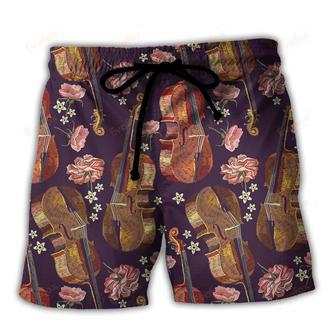 Violon Music Lover Floral Style Beach Short | Newhawaiianshirts AU