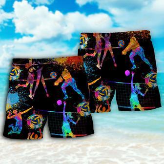 Volleyball Art Mix Color Beach Short | Newhawaiianshirts AU