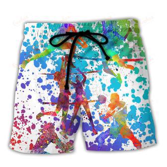 Volleyball Colorful Painting Beach Short | Newhawaiianshirts AU