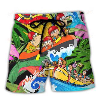 Water Rafting River Rafting Team Funny Lover Tropical Style Beach Short | Newhawaiianshirts AU