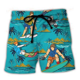 Waterskiing Granpa Some Grandpas Play Bingo Real Grandpas Waterski Lover Waterski Beach Short | Newhawaiianshirts AU